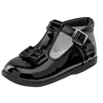 Zapato Casual Color Negro Charol Con Moño Para Niña, Marca Acertijo